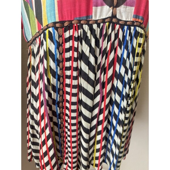 Anthropologie Conditions Apply Size XS Multicolored Geometric Print Tunic Blouse - Picture 6 of 11